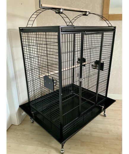 Parrot-Supplies San Francisco Premium Play Top Macaw Cage - Black